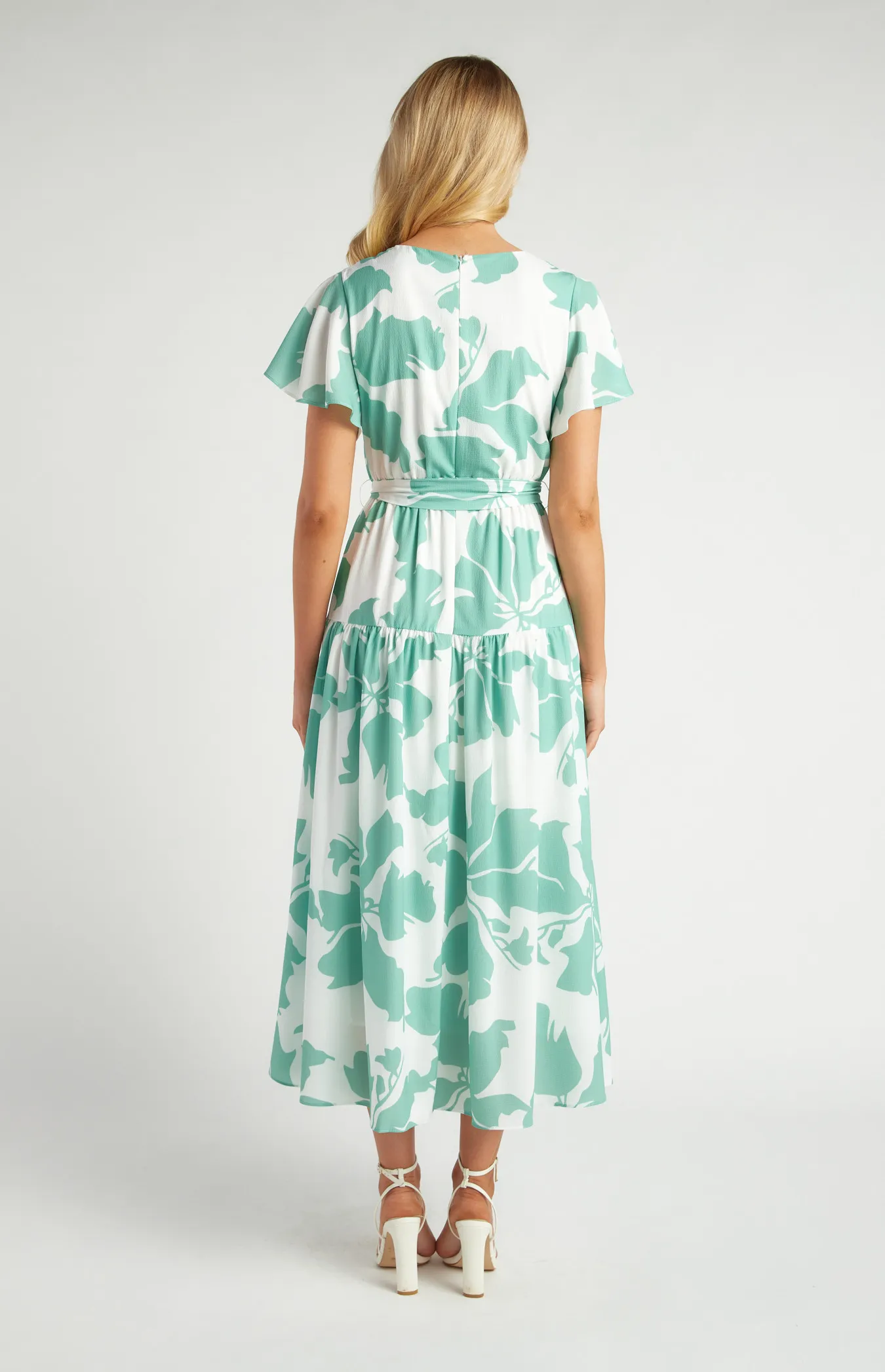 Floral Print Front Button Detail Midi Dress (SDR1650A)