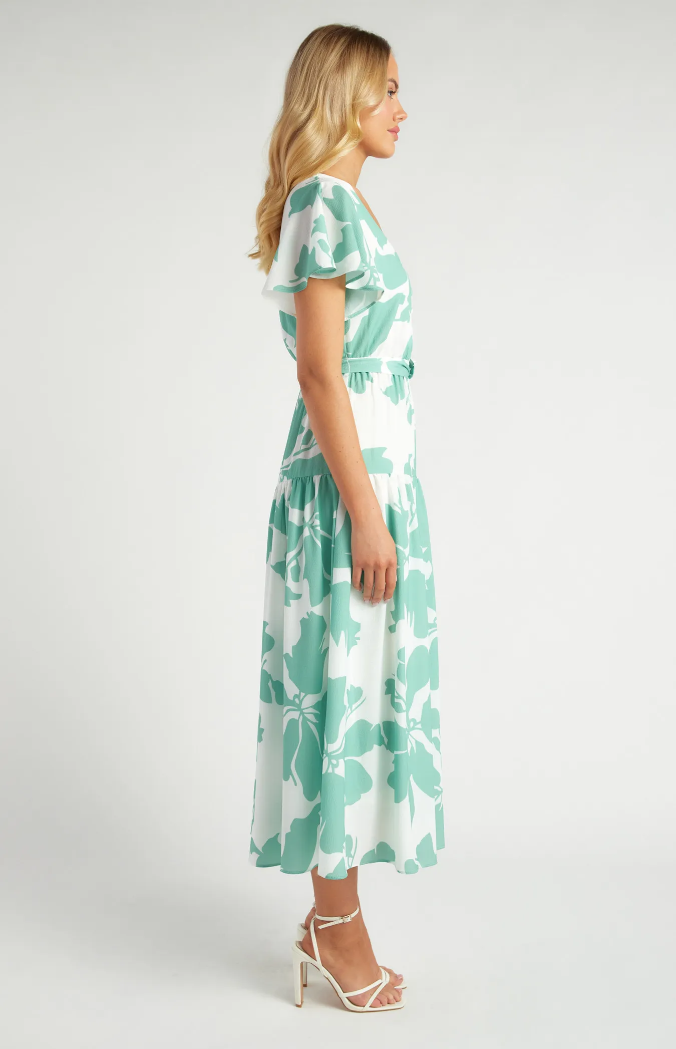 Floral Print Front Button Detail Midi Dress (SDR1650A)