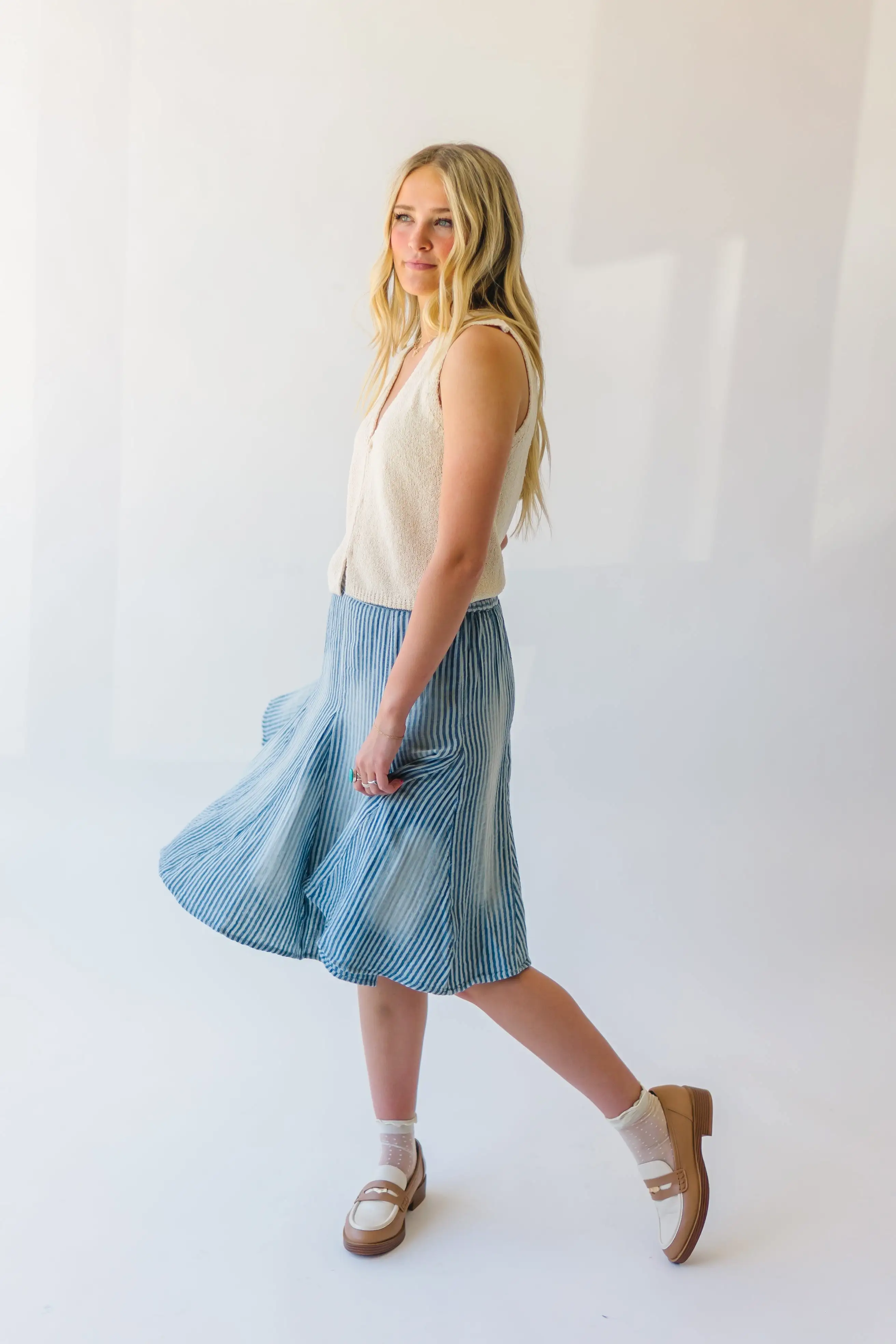 Free People: Candace Midi Skirt in Summer Stripe