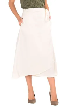 GAP Women White Denim Wrap Midi Skirt