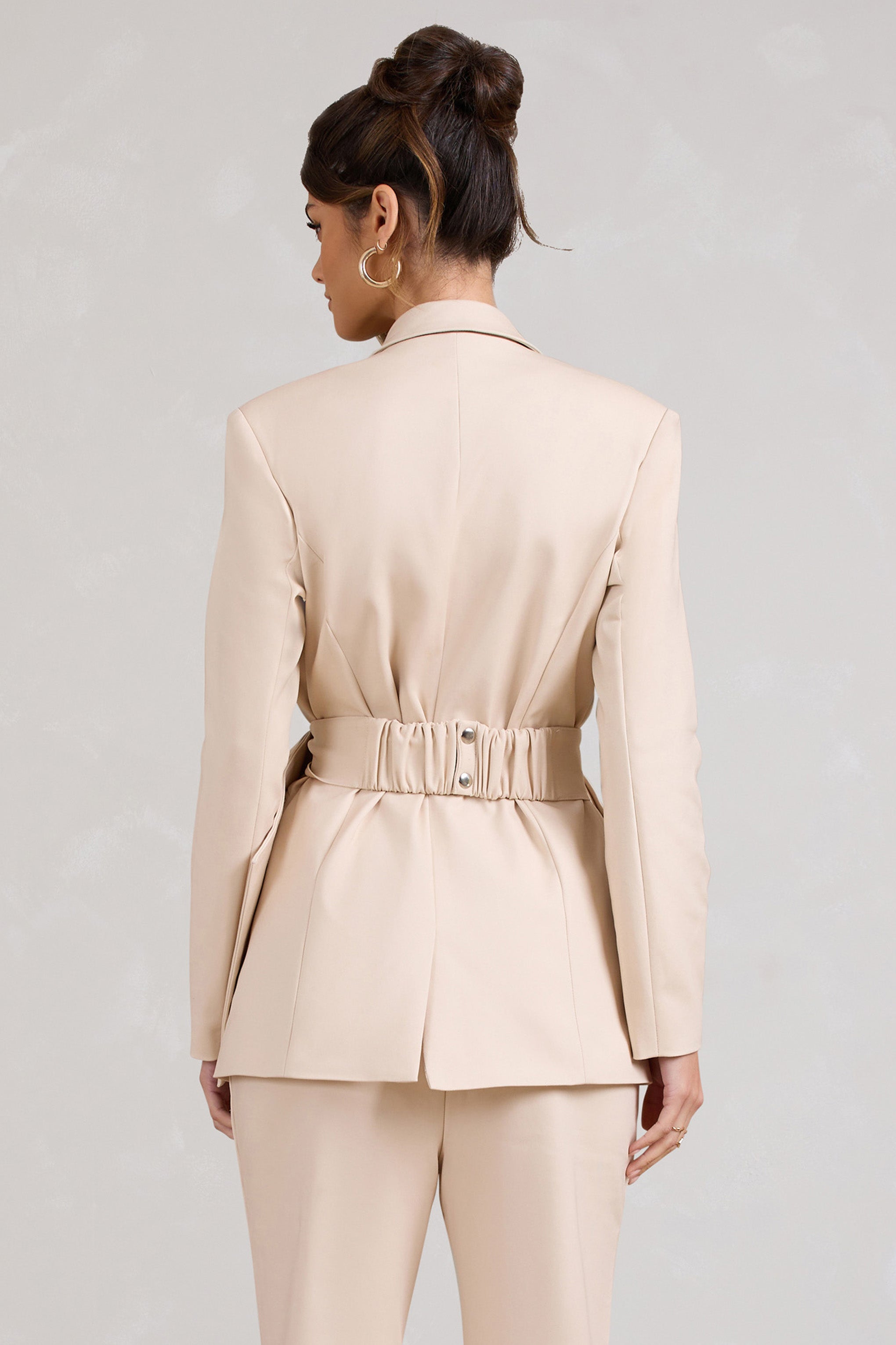 Gifted | Stone Plunge Blazer With Statement Bow