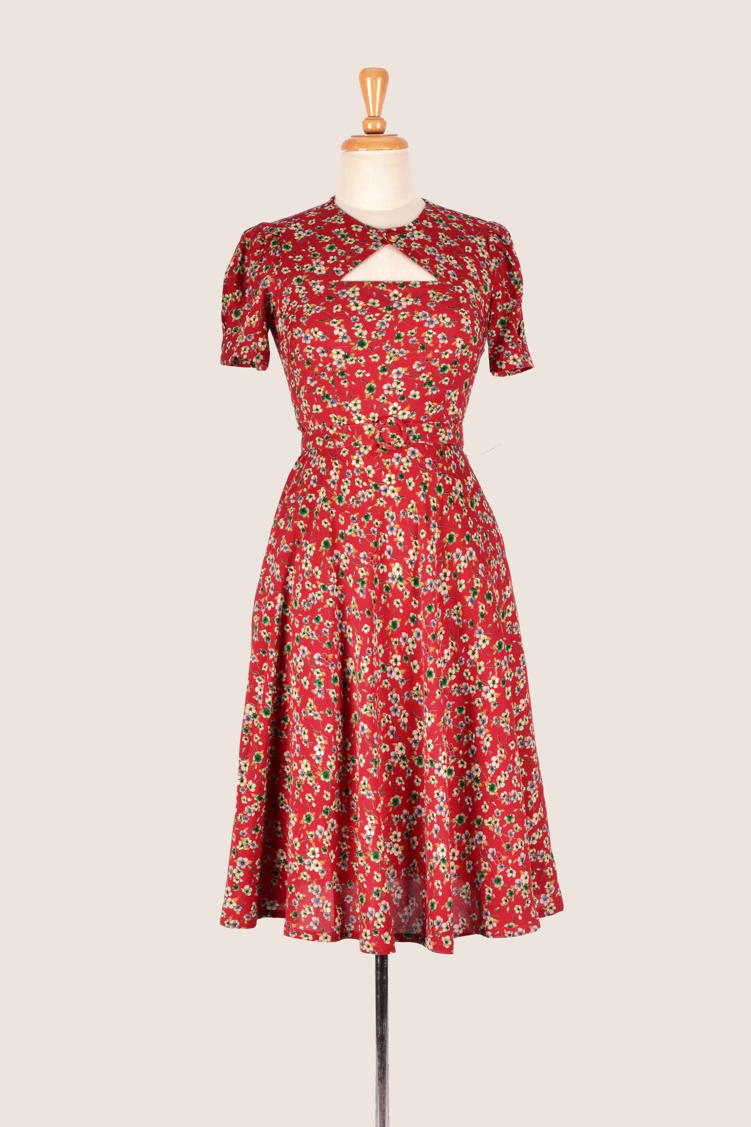 Ginger Burgundy Floral Dress