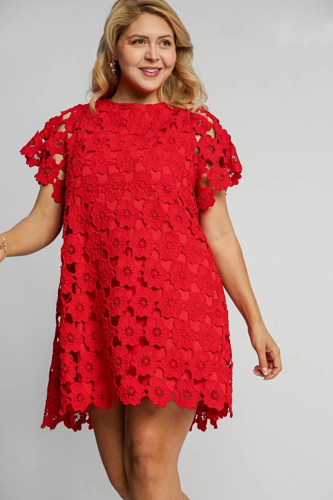 Graceful Elegance Red Floral Dress