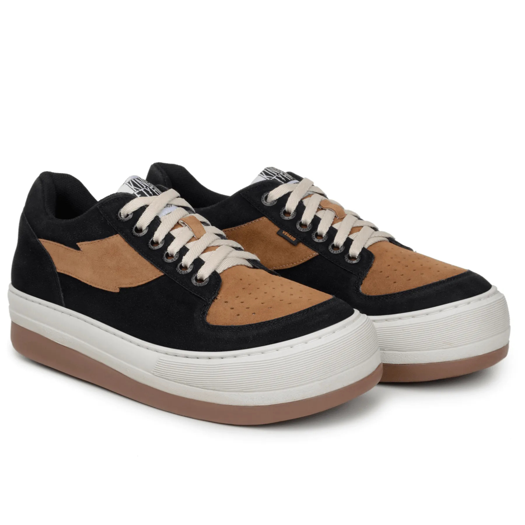 'Harajuku' vegan low-top sneaker by King55 - Black and Tan