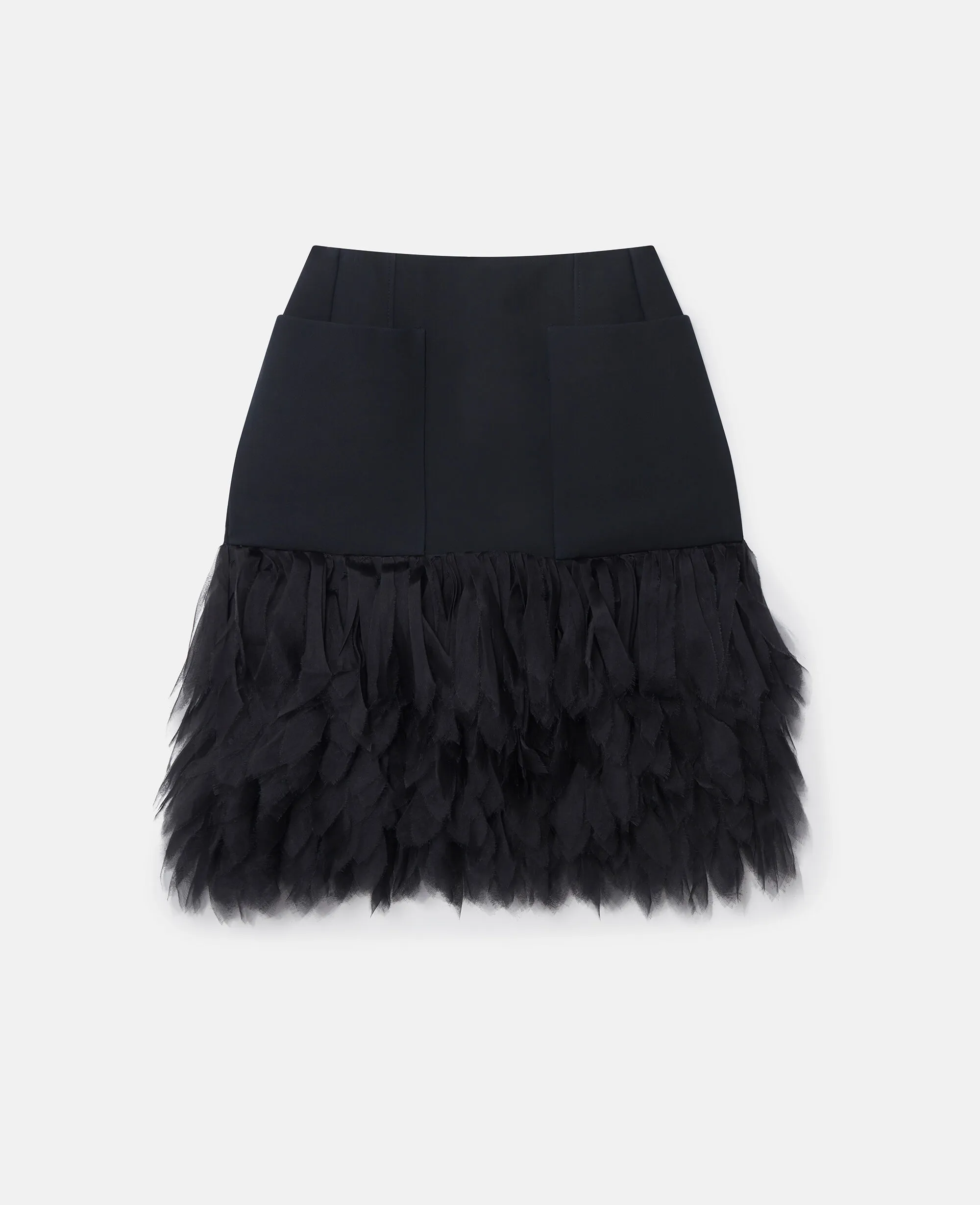 High-Rise Feather Midi Skirt