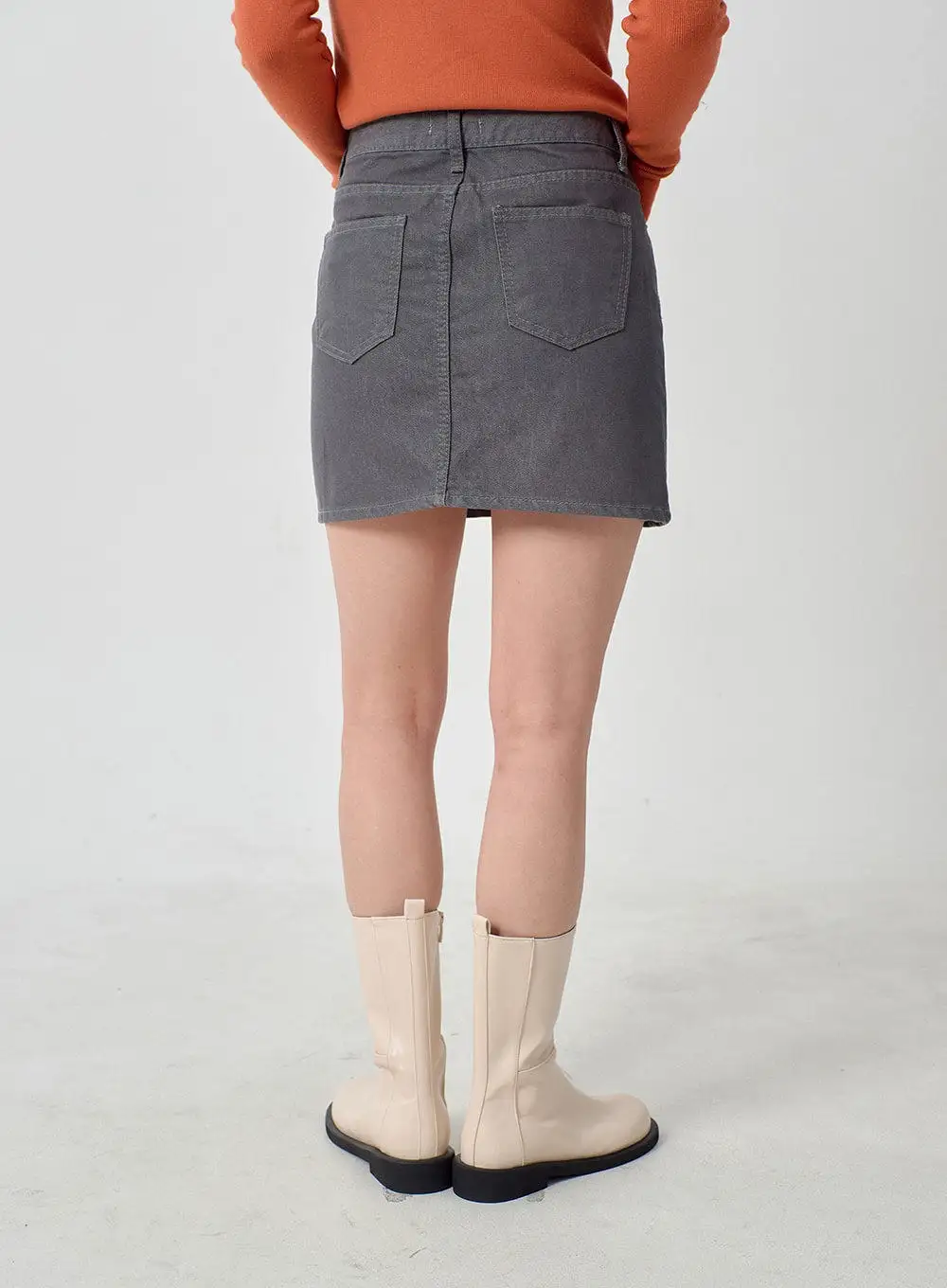 High Waist Cotton Mini Skirt OJ327