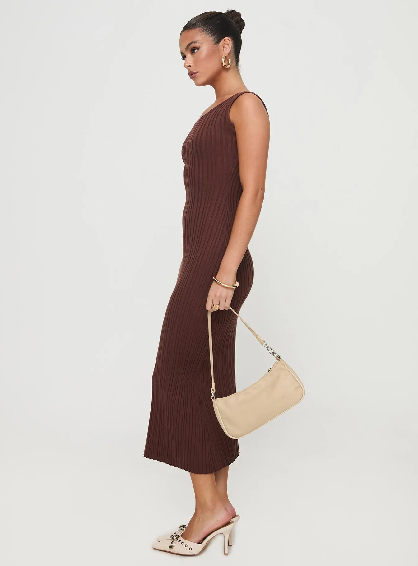 Jackman Midi Dress Brown