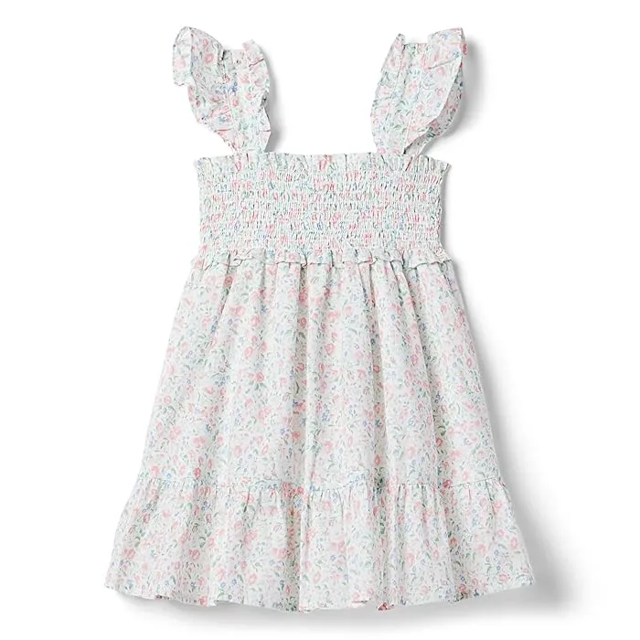 Janie and Jack Smocked Floral Dress (Toddler/Little Kids/Big Kids)