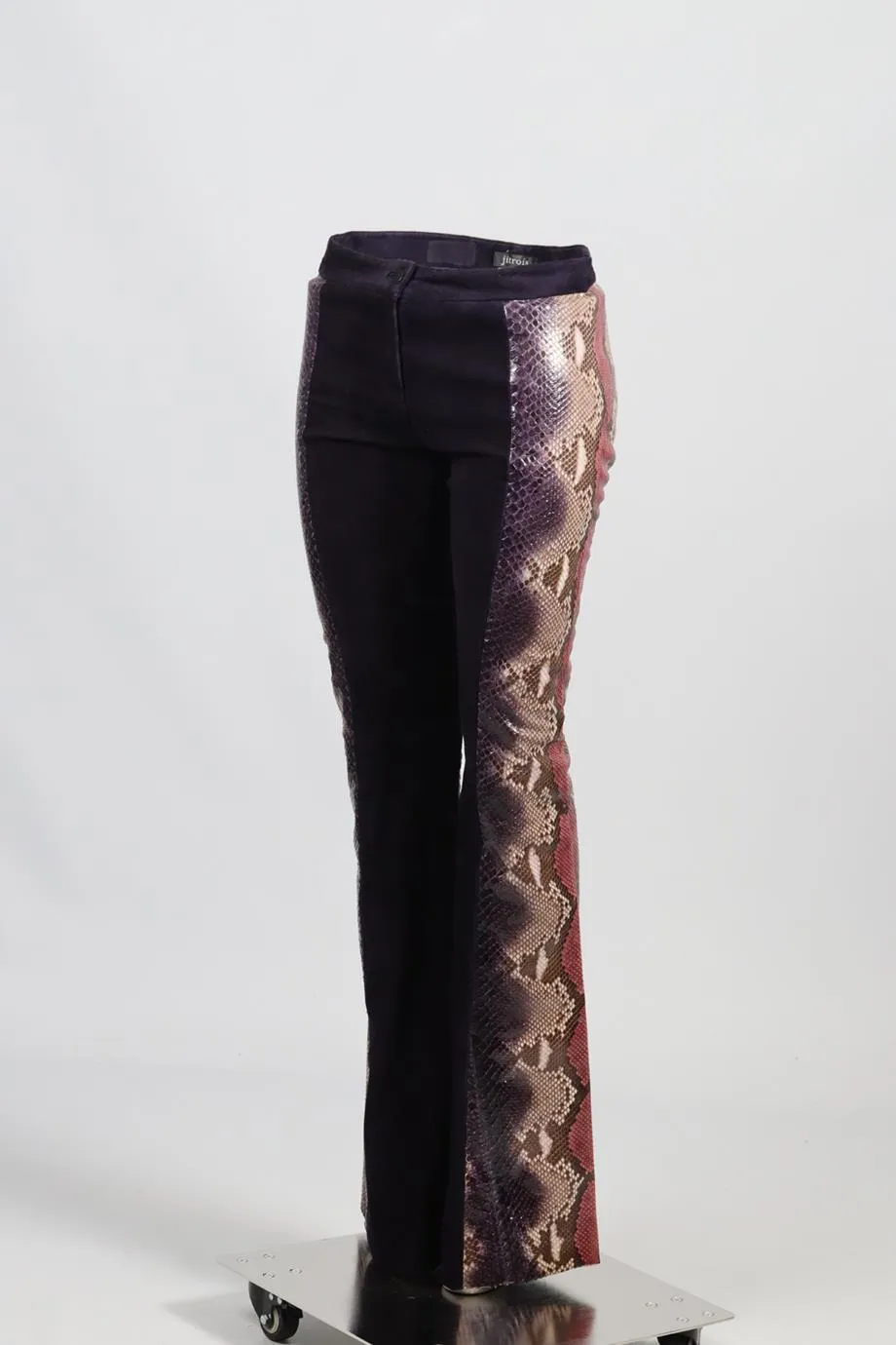 JITROIS SNAKESKIN AND SUEDE FLARED PANTS SMALL