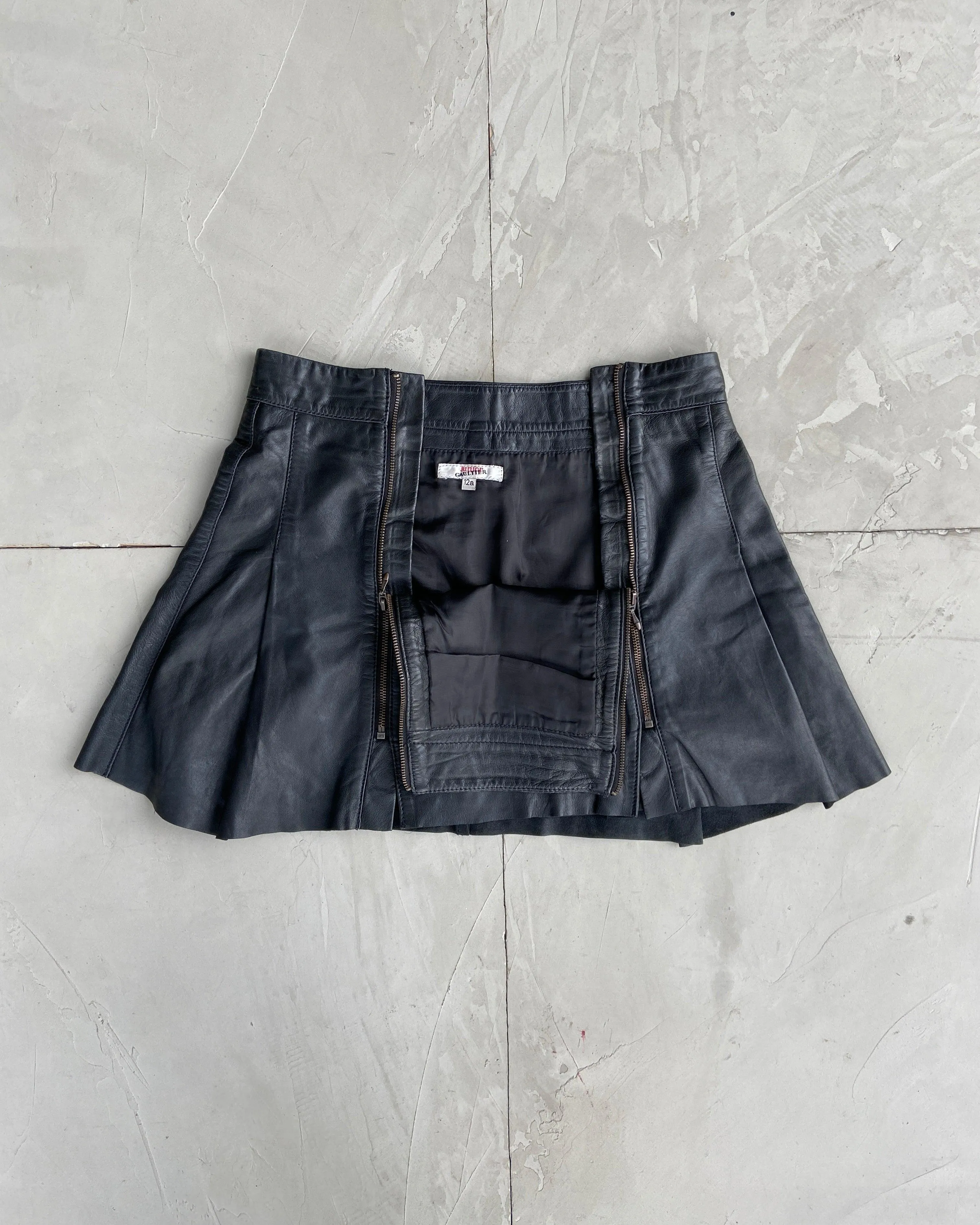 JUNIOR GAULTIER LEATHER MINI SKIRT - XS