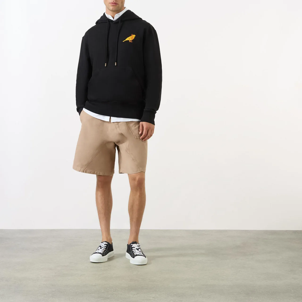 JW ANDERSON Canary Logo Embroidered Hoodie - Black