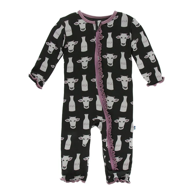 Kickee Pants Print Muffin Ruffle Coverall with Zipper