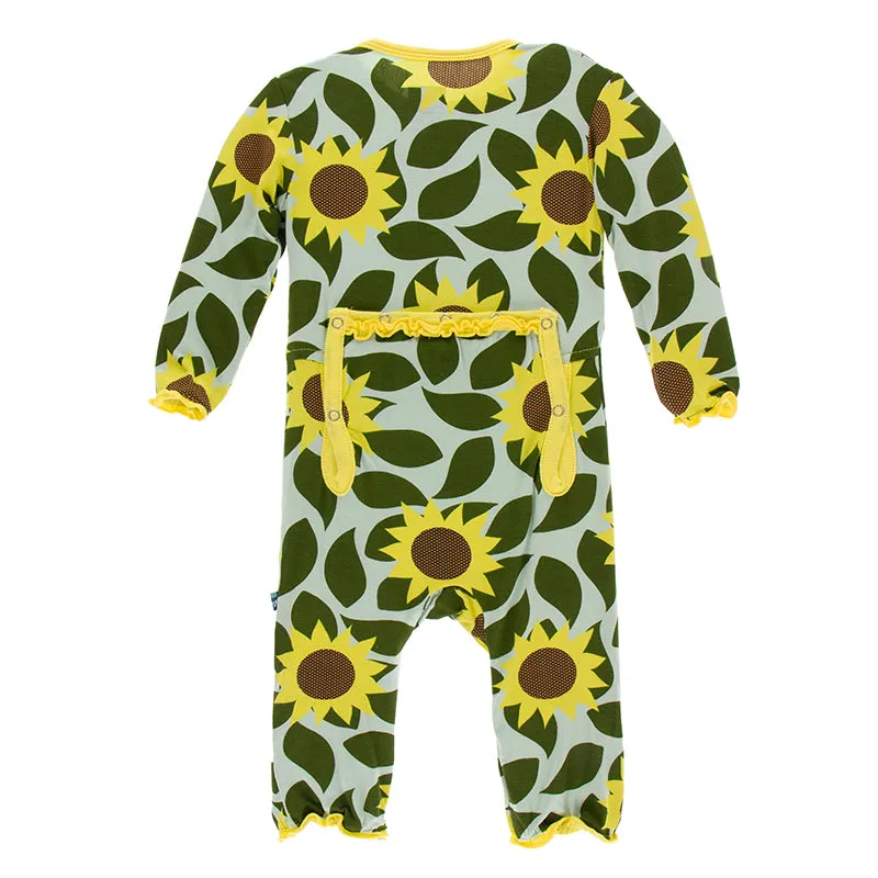 Kickee Pants Print Muffin Ruffle Coverall with Zipper