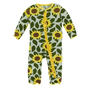 Kickee Pants Print Muffin Ruffle Coverall with Zipper