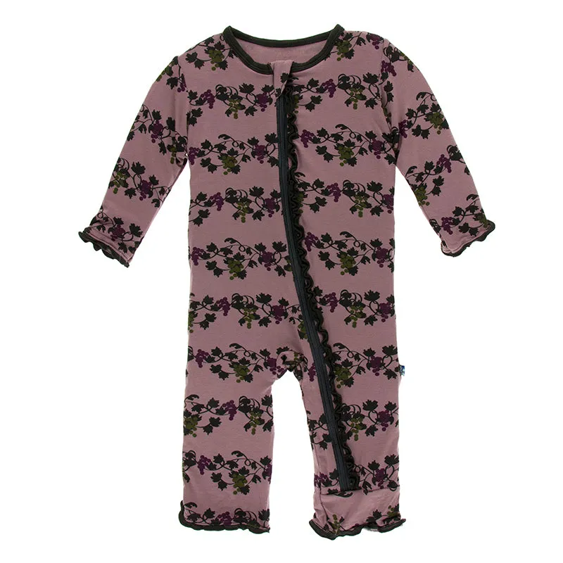 Kickee Pants Print Muffin Ruffle Coverall with Zipper