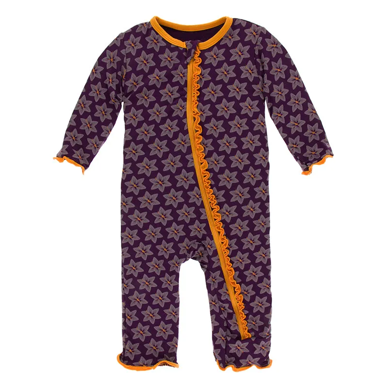 Kickee Pants Print Muffin Ruffle Coverall with Zipper