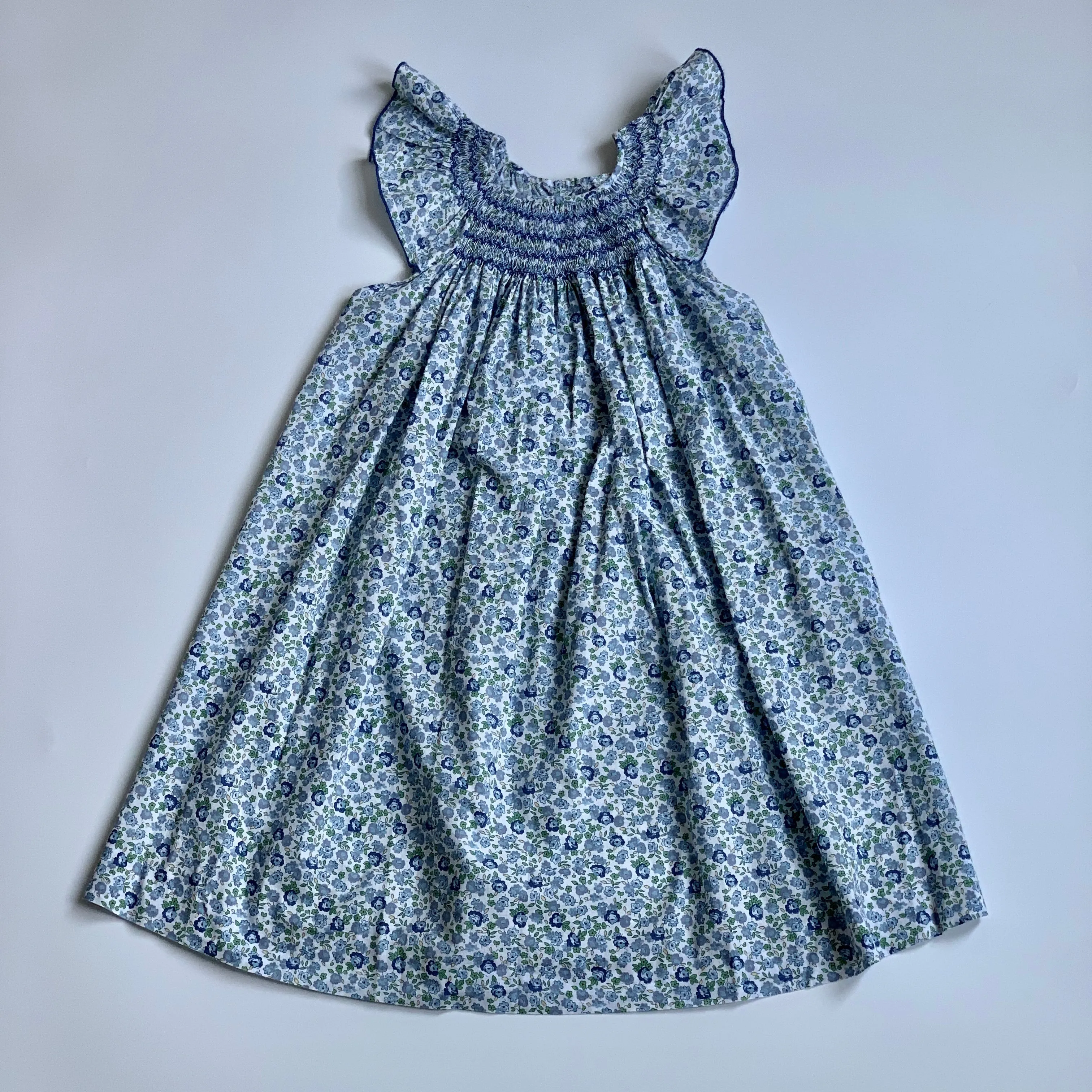 La Coqueta Blue Floral Dress With Smocking: 5 Years