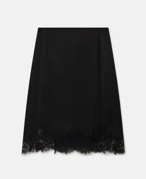 Lace Satin Midi Skirt