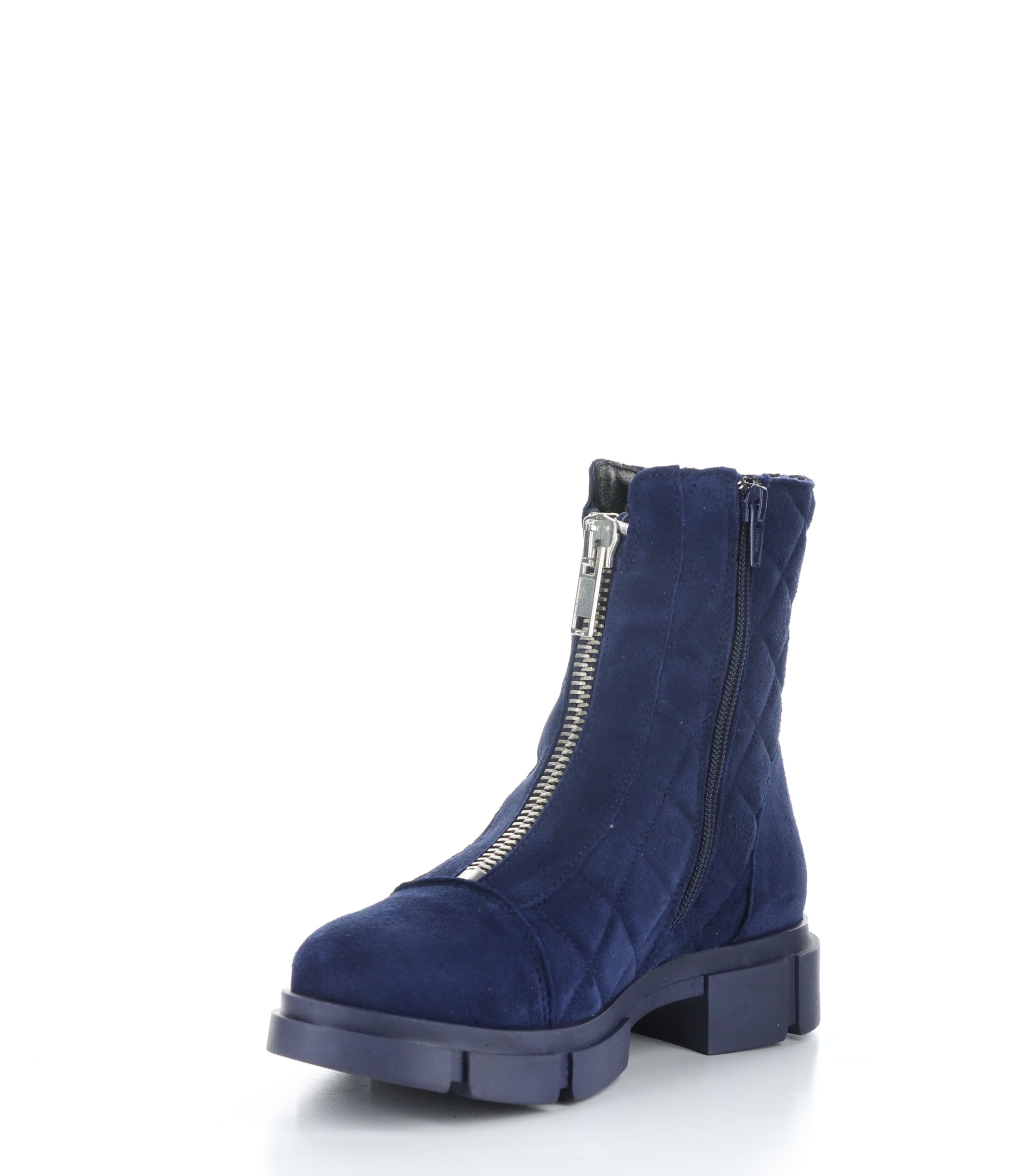 LANE NAVY Round Toe Boots