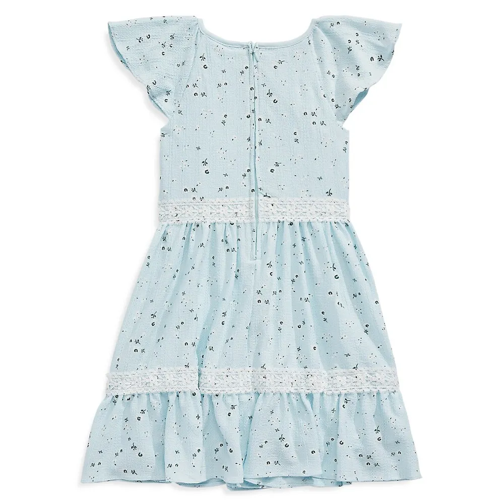 Little Angels Little Girl's Poplin Floral Dress