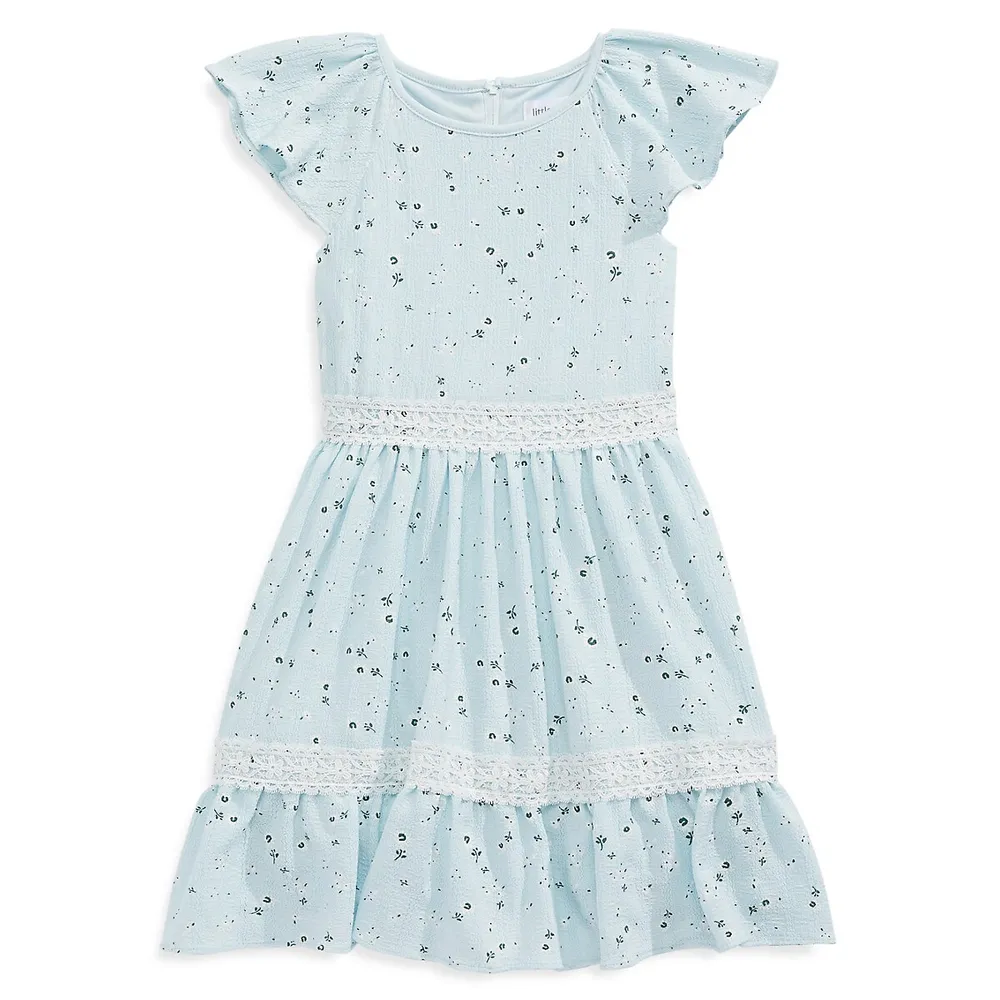 Little Angels Little Girl's Poplin Floral Dress