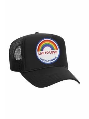 Live To Love Trucker Hat - Black