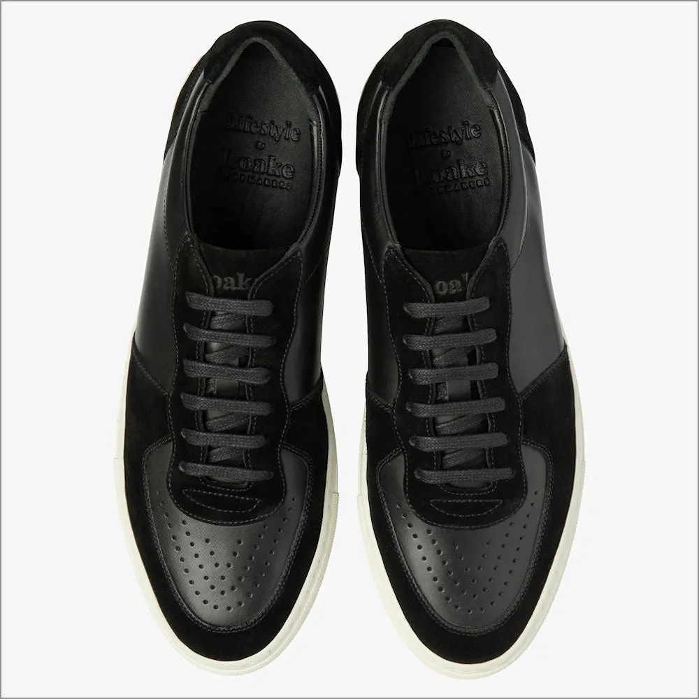 Loake Rush Black Leather and Suede Trainer Size 8 Only//