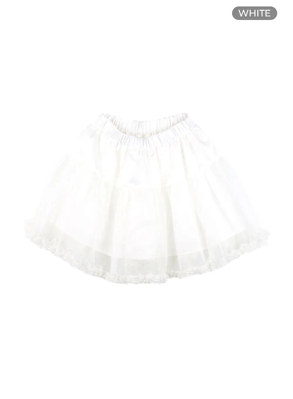 Mesh Ruffle Hem Mini Skirt CM415