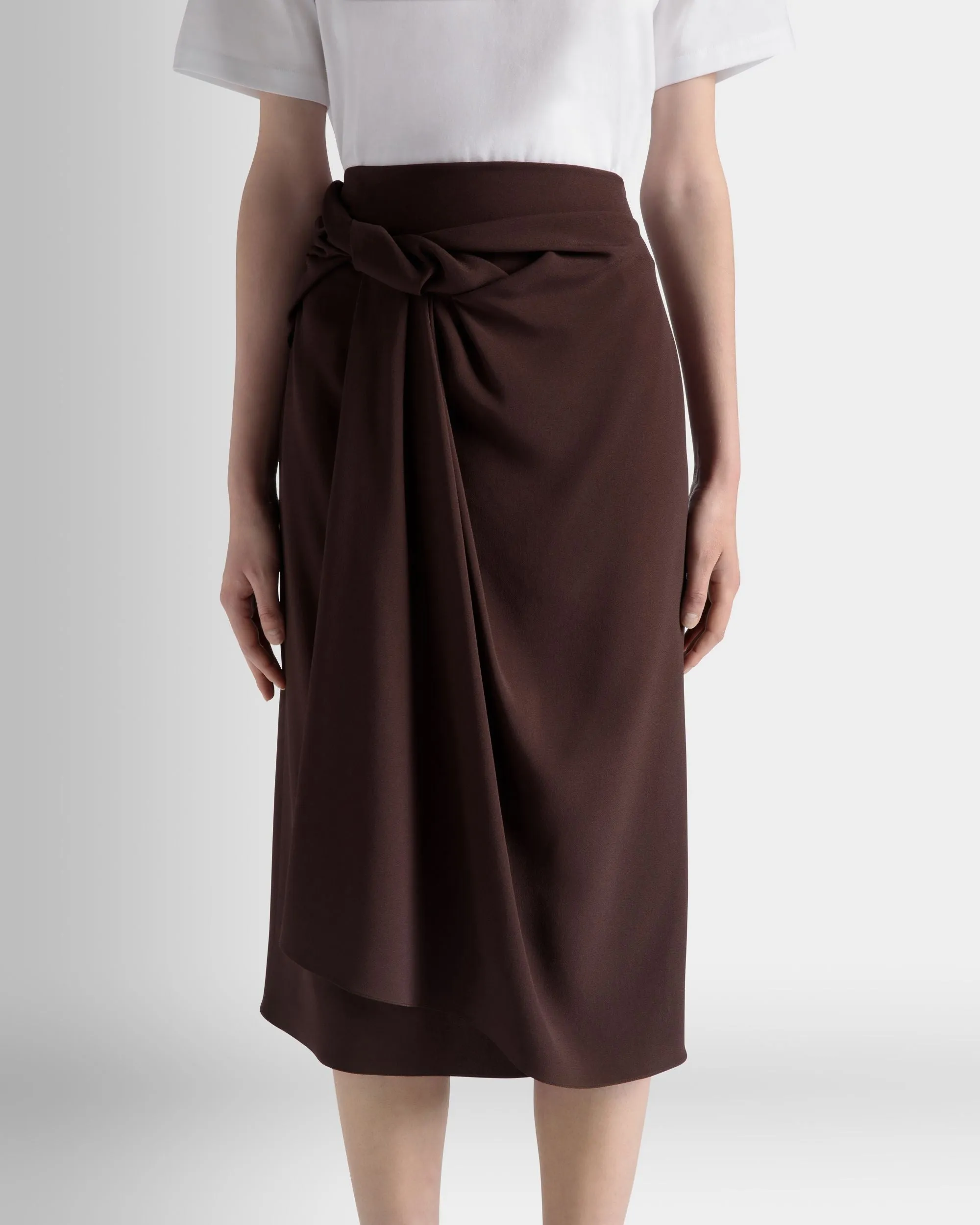 Midi Skirt In Ebano Viscose Blend 