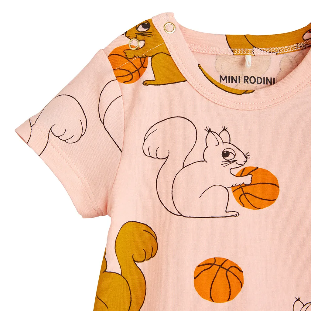 Mini Rodini Baby Squirrels Bodysuit Pink