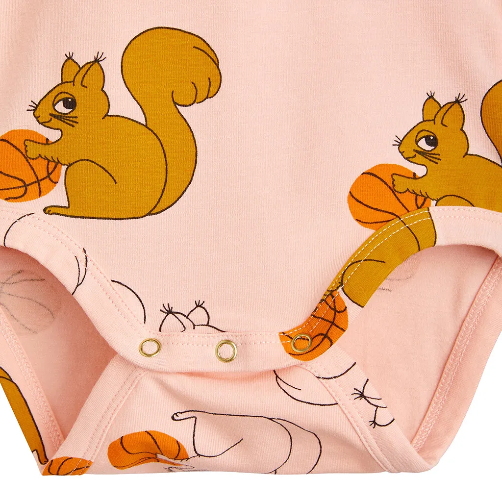 Mini Rodini Baby Squirrels Bodysuit Pink