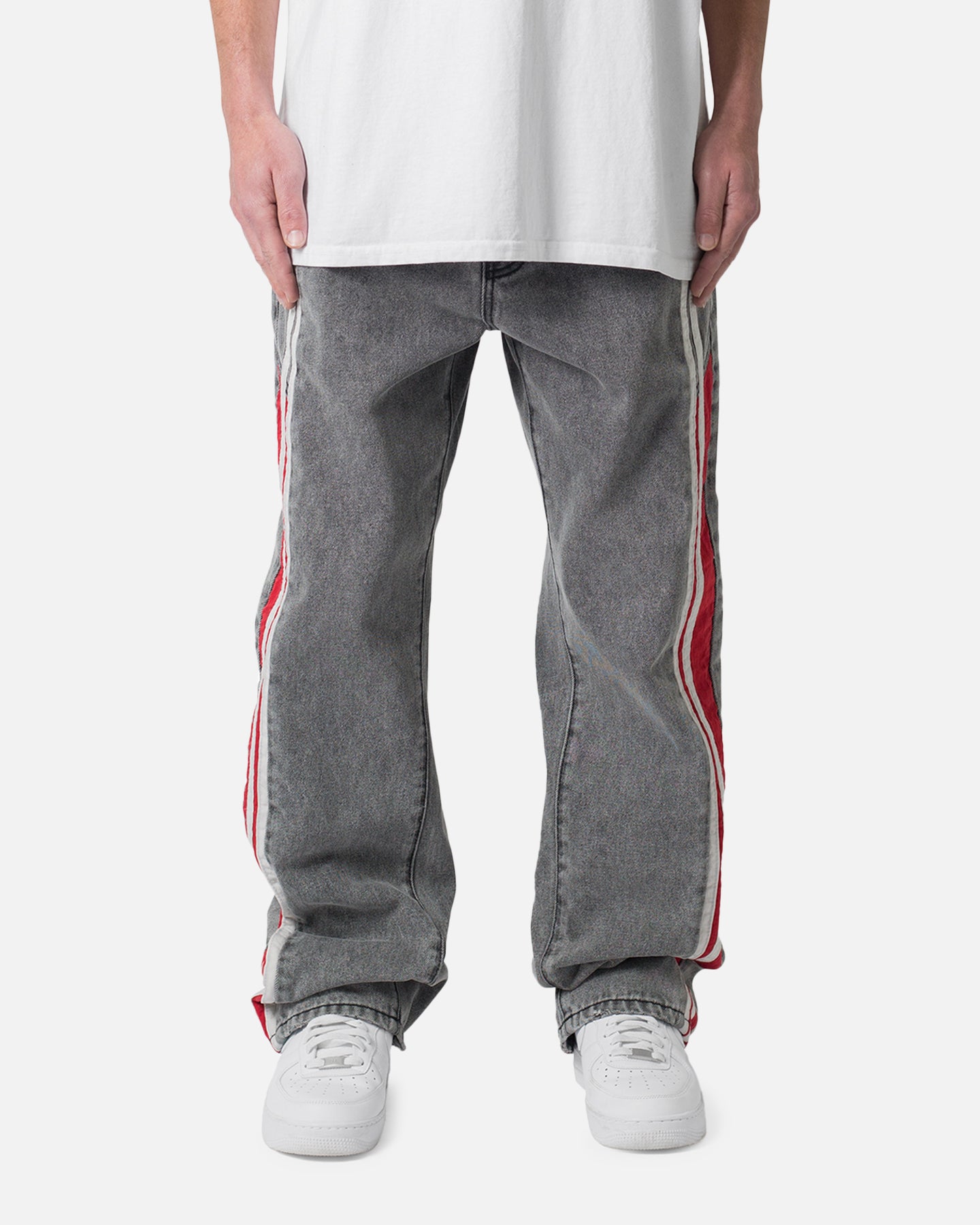 MNML Ultra Baggy Stripe Denim Jeans Black/Red