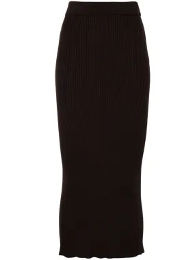 MRZ ribbed-knit midi skirt - Brown