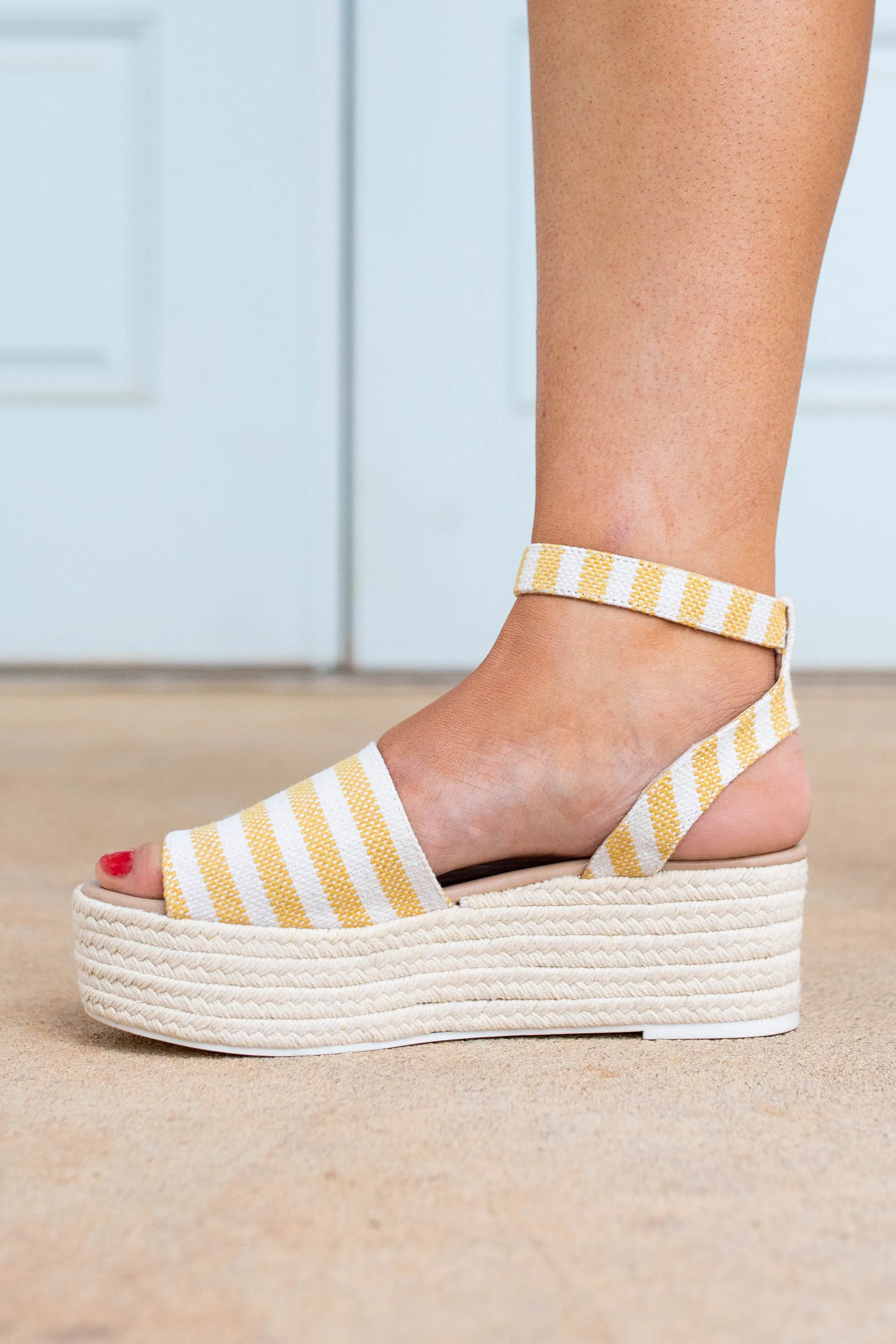 On Your List Wedges, Yellow-Beige