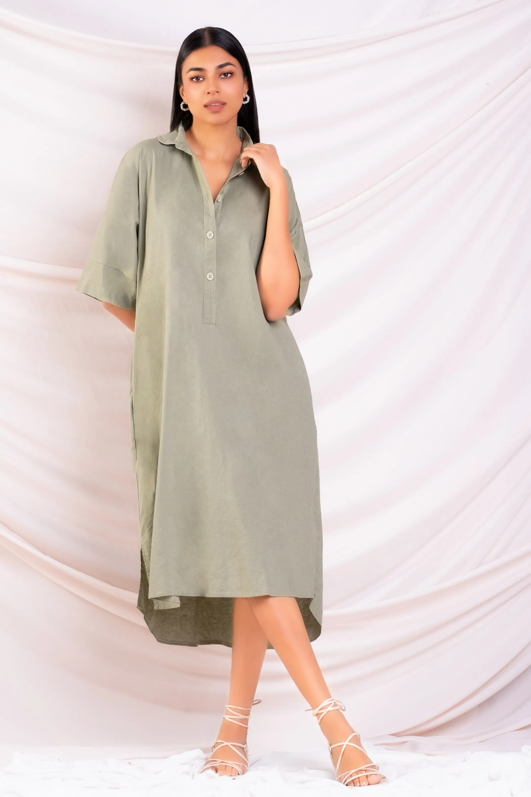 Oversized Midi Shirt Dress