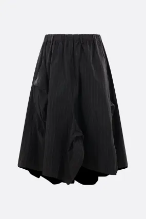 pinstriped drill midi skirt with gathers