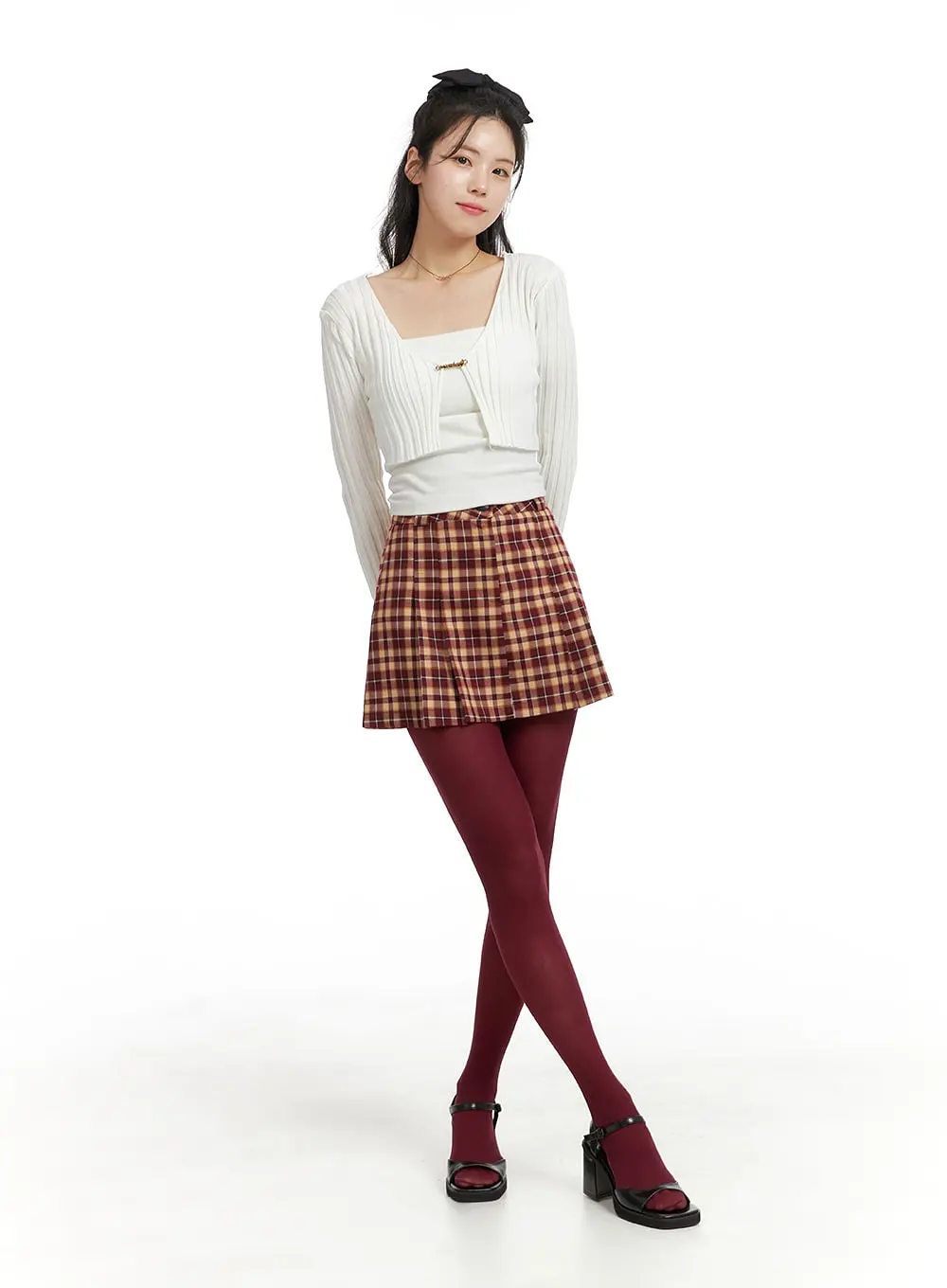 Plaid Mini Skirt OM421