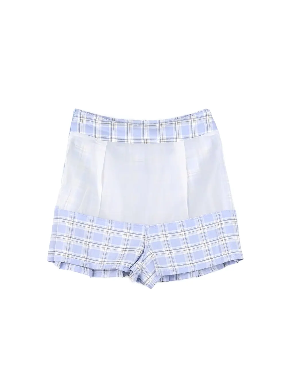 Pleated Check Mini Skirt OM420