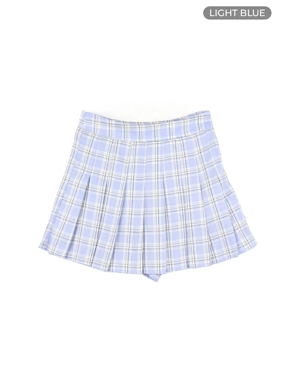 Pleated Check Mini Skirt OM420