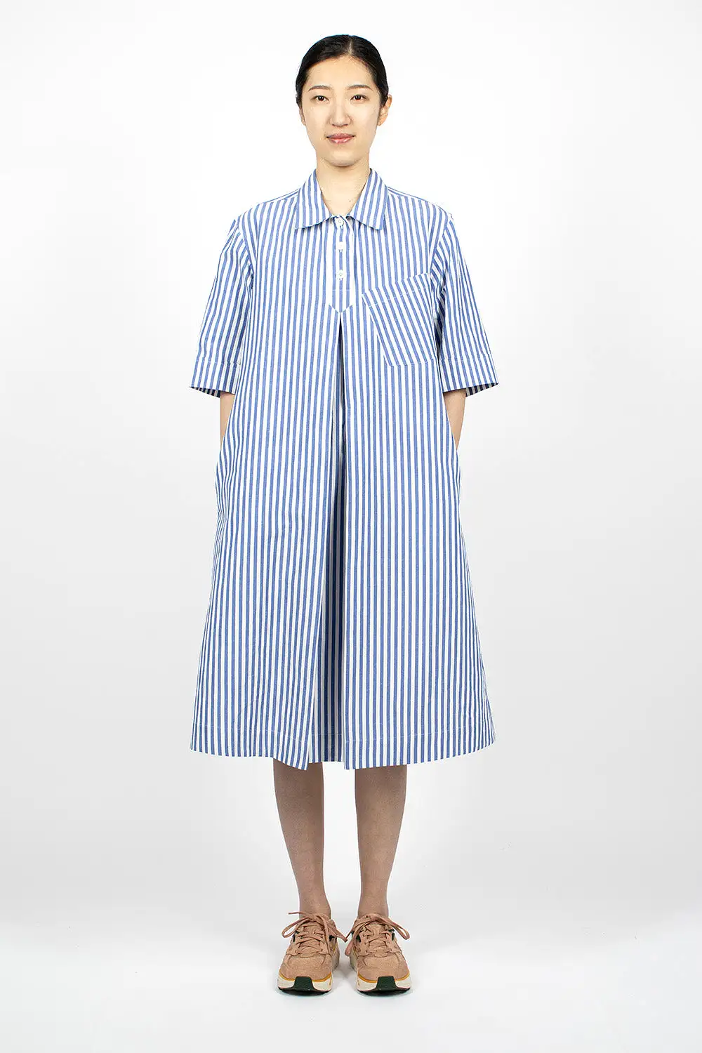 Polo Dress Candy Stripe Blue/White