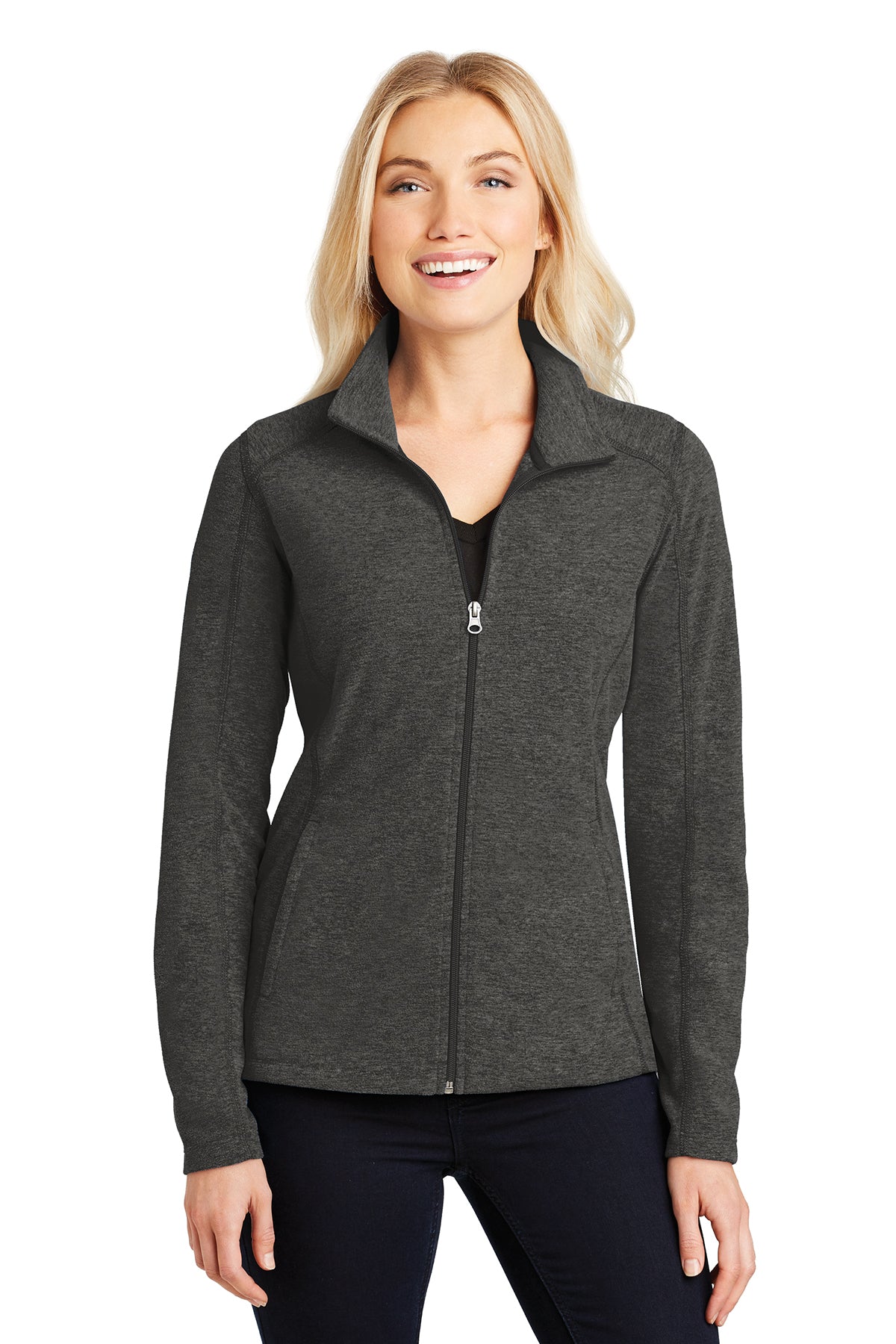 Port Authority L235 Ladies Heather Microfleece Full-Zip Jacket