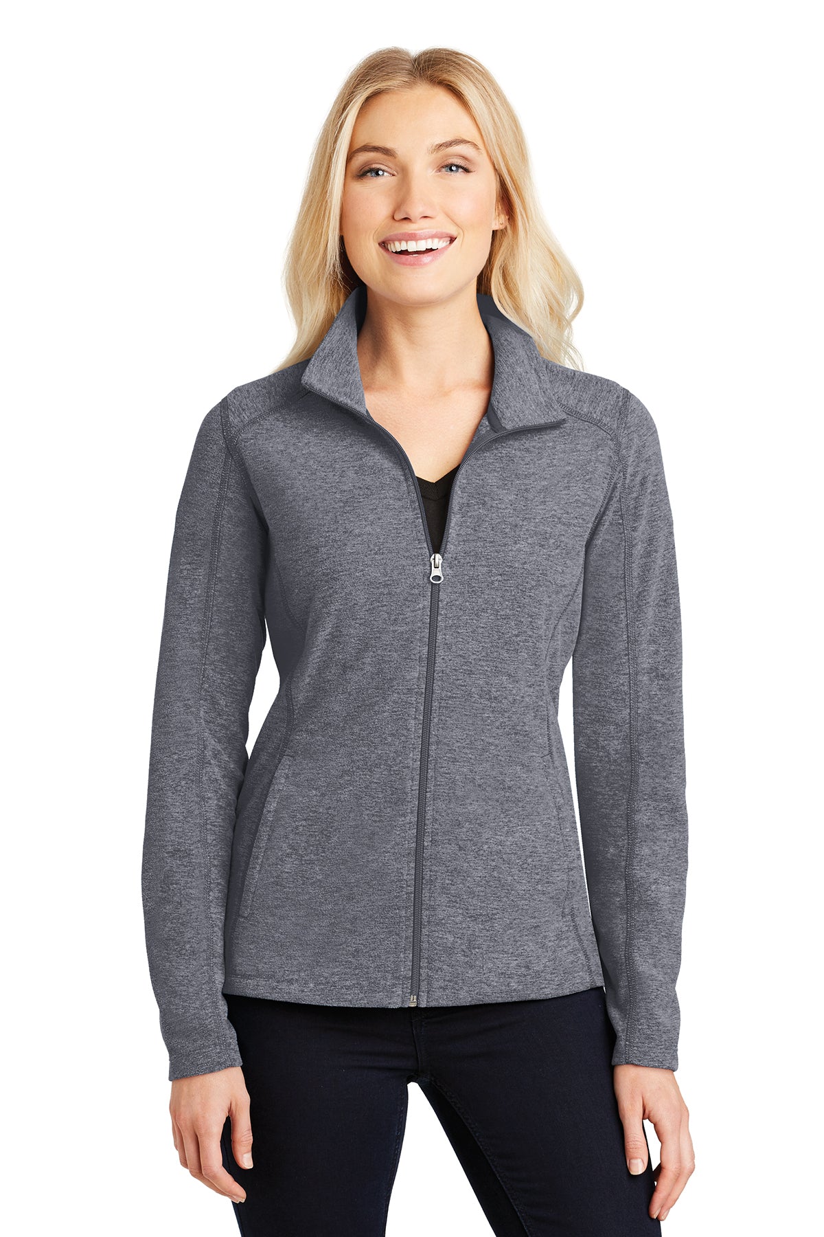 Port Authority L235 Ladies Heather Microfleece Full-Zip Jacket