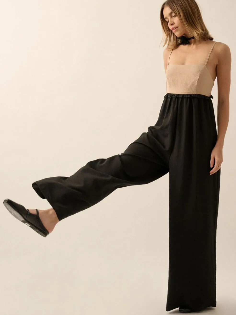 Pucker Ruffle Jumpsuit