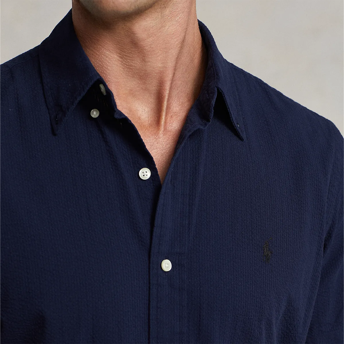 Ralph Lauren - Custom Fit Seersucker SS Shirt in Navy