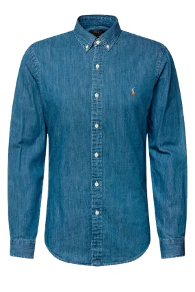 Ralph Lauren Slim Denim Shirt Dark Blue