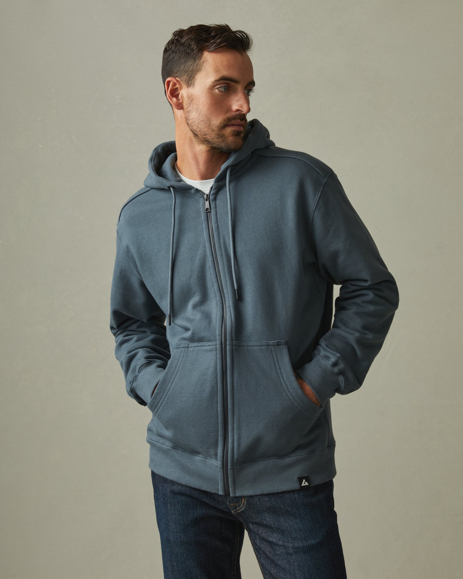 Relaxed Classic Full Zip - Vintage Indigo