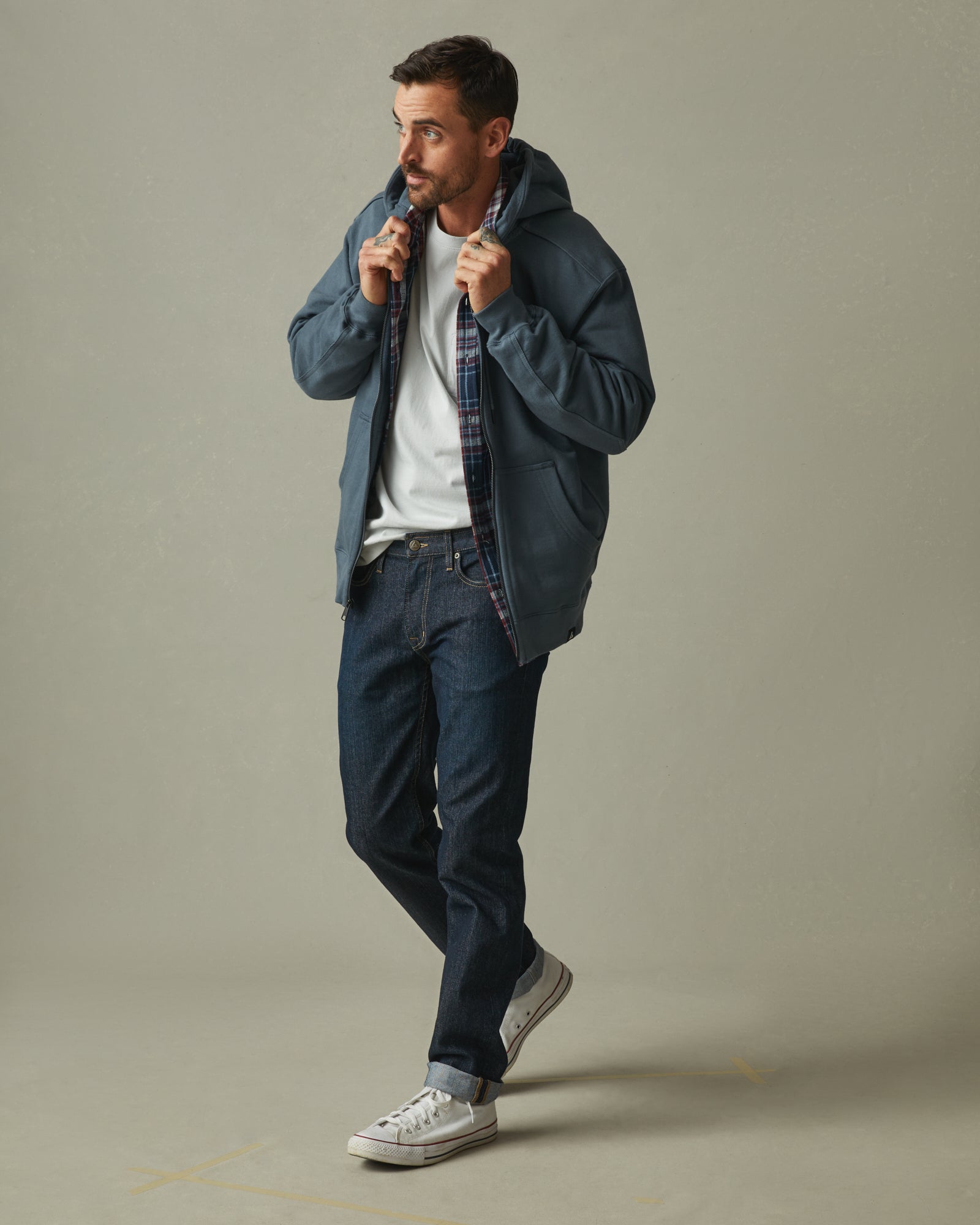 Relaxed Classic Full Zip - Vintage Indigo