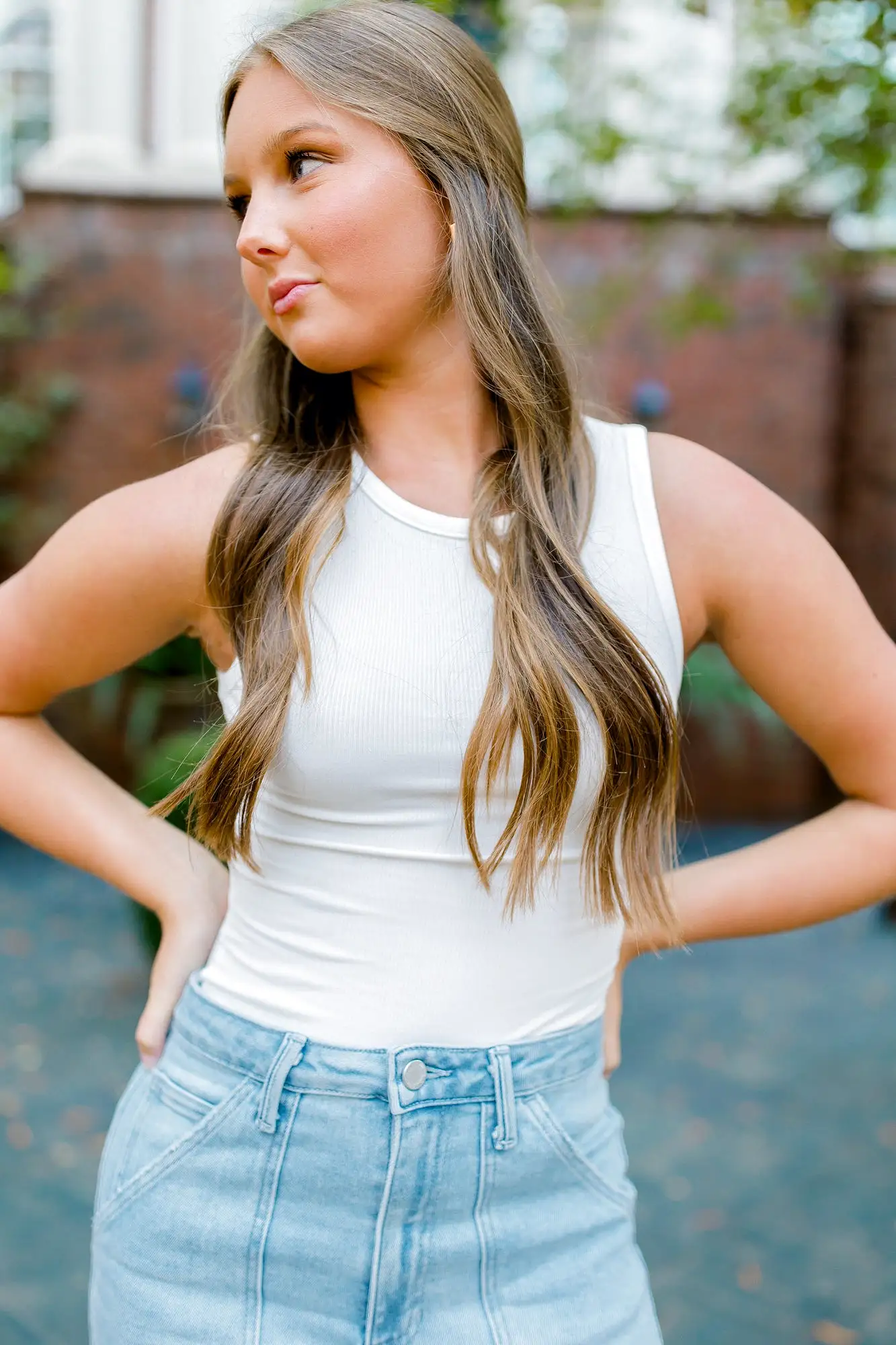 Ribbed Bodysuit - White