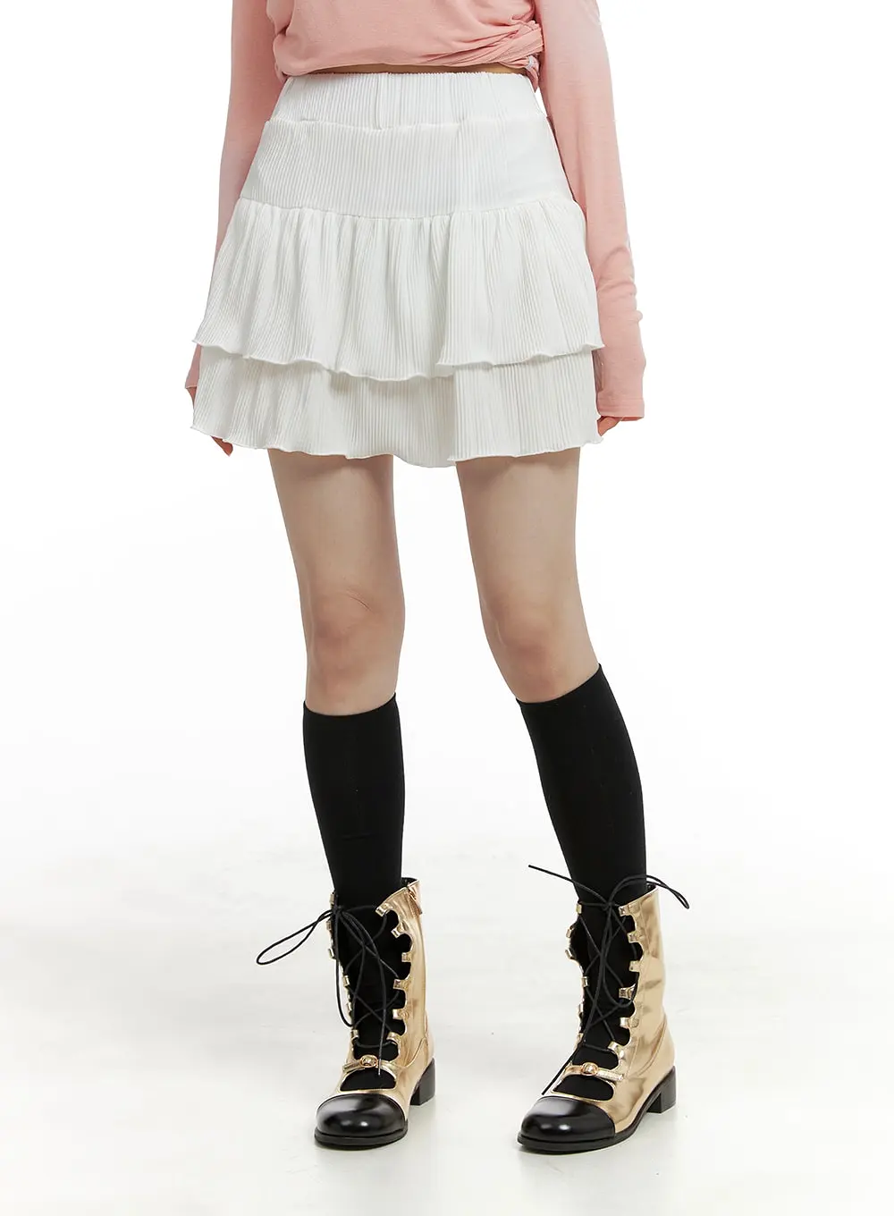 Ruffle Banded Mini Skirt OM426