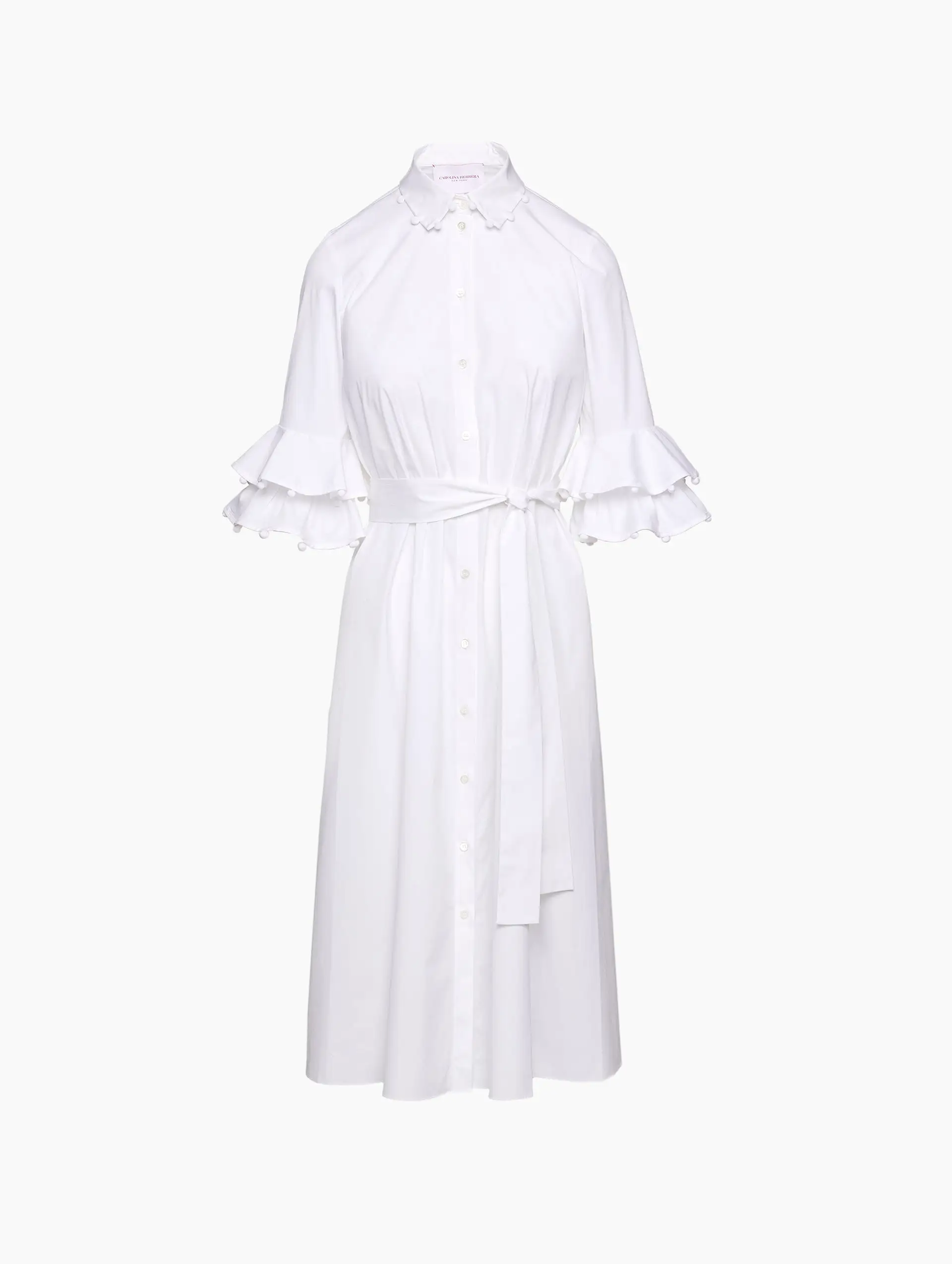 Ruffle Sleeve Shirt Dress